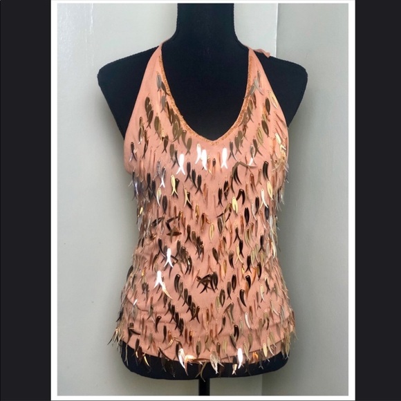 Halter top with gold metal accents - Picture 2 of 7